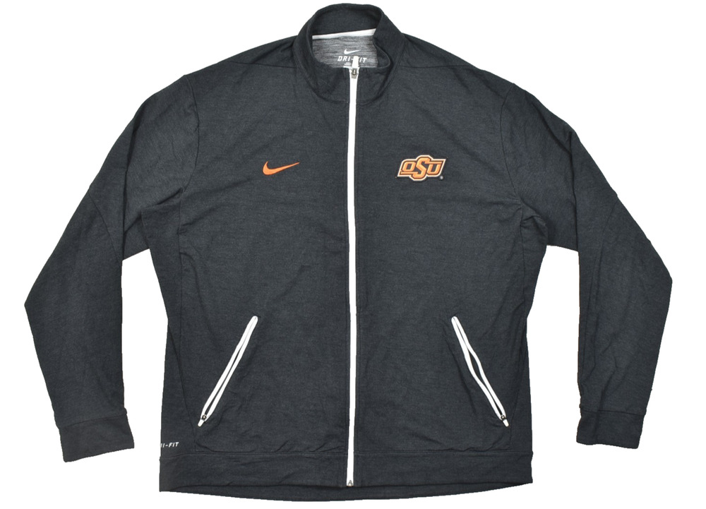 Nike Dri-Fit Oklahoma State University Cowboys Men XXL Black Full Zip Jacket OSU